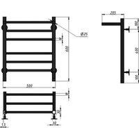 Полотенцесушитель Granula Квадро Сплит 50х60 (с полкой, терморегулятор, белый)