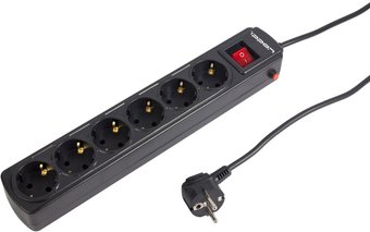 Сетевой фильтр IPPON 6 розеток, черный, 3 м (BK-232)