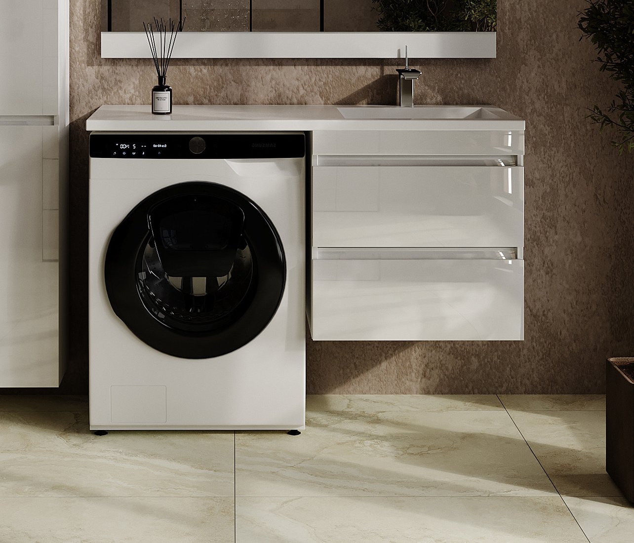 

Symbolite Тумба под умывальник Даллас Леон 120 Люкс Plus (подвесная, белый)