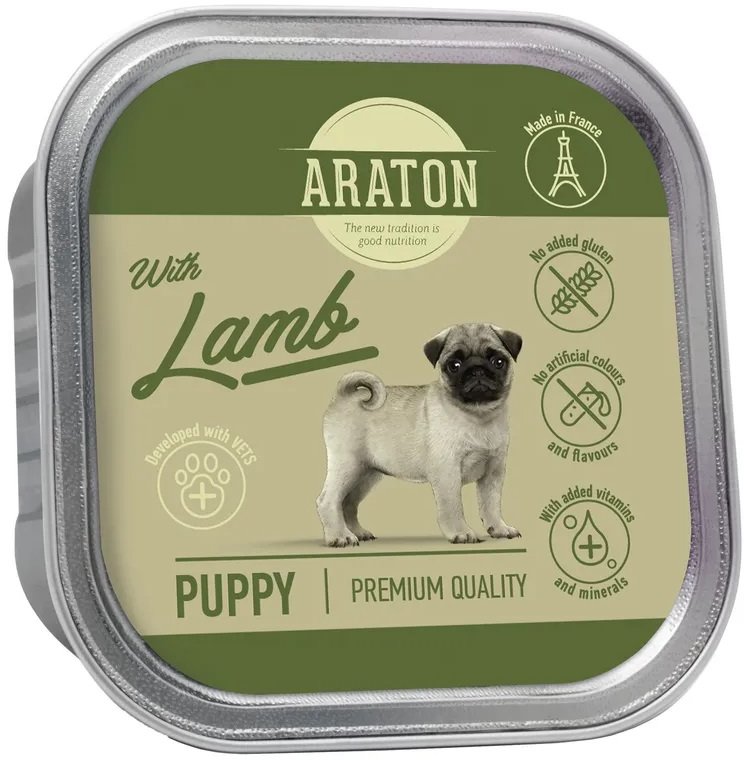 

Консервированный корм для собак Araton Puppy для щенков с ягненком 150 г