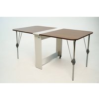 Стол-книга Stoloff Мечта 1600x850 (белый/орех, опоры складные, углы закругленные с роликами и ручками)