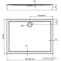Душевой поддон Deante Jasmin Plus KTJ 046B 100x80