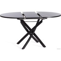 Кухонный стол TetChair Manzana 100x100+30x75 (мрамор черный/черный)