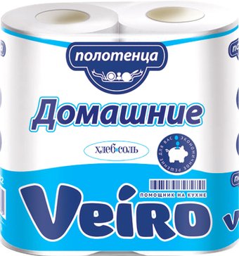 Бумажные полотенца Veiro Домашние 2-х слойные (2 рулона)