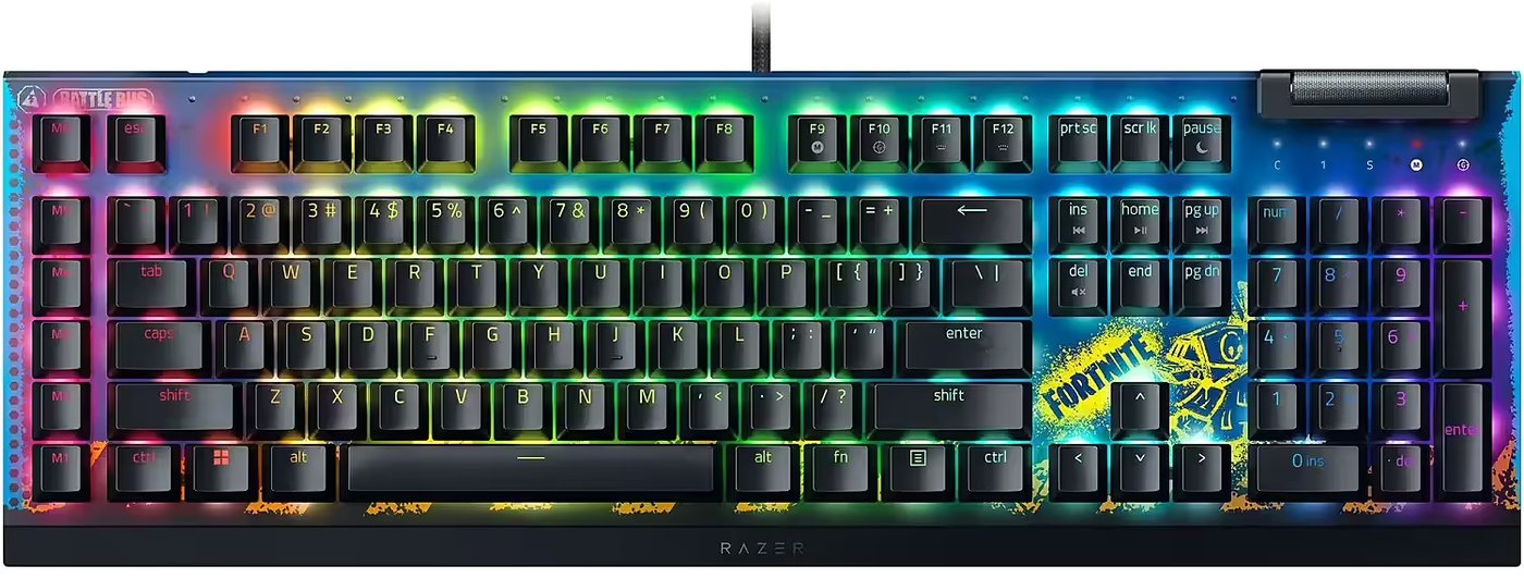 

Клавиатура Razer BlackWidow V4 X Fortnite Edition (Razer Yellow, нет кириллицы)