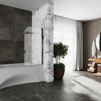 Стеклянная шторка для ванны Roxen Brimen 52010-80B 80х140 в Бресте