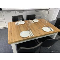 Кухонный стол Senira Кастусь 110-145x70 (дуб вотан/белый)