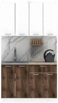 

Готовая кухня ЭлиГард Lion 1.2 (белый/дуб нокс/малага)