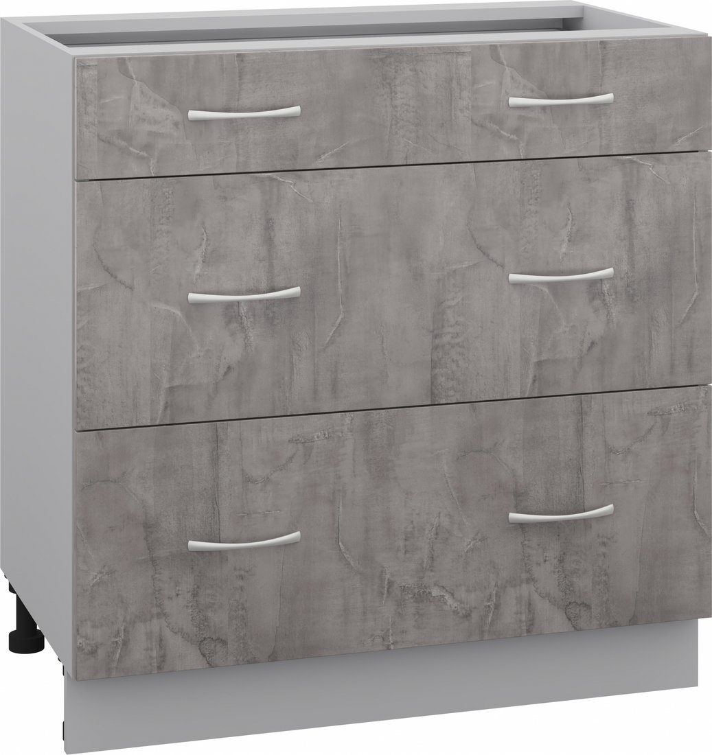 

Шкаф напольный Кортекс-мебель Корнелия Лира НШ80р3ш без столешницы (оникс)