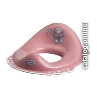 Детская накладка на унитаз Maltex Мишка 4088 (темно-розовый/белый)