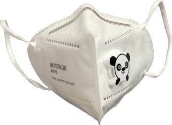 Респиратор-полумаска Interlock Защитная полумаска Little FFP2 с клапаном (панда, 5 шт)