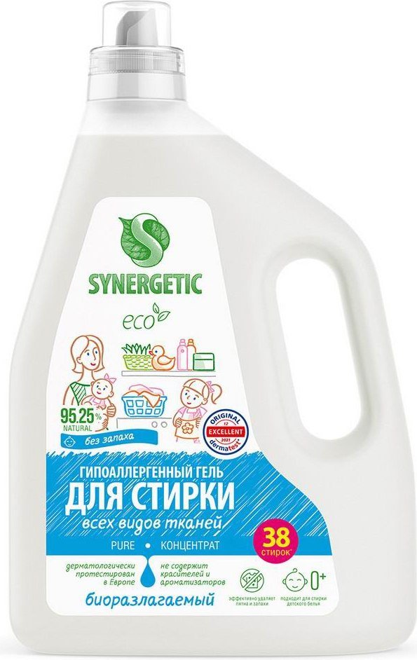

Гель для стирки Synergetic Pure биоразлагаемый без отдушек 2.28 л