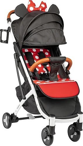 Коляска прогулочная «книга» Sundays Baby S600 Plus (белый/черный с красными горошинами)