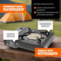 Туристическая плита Coyote MS-2500С LPG B (черный полуглянцевый) в Борисове