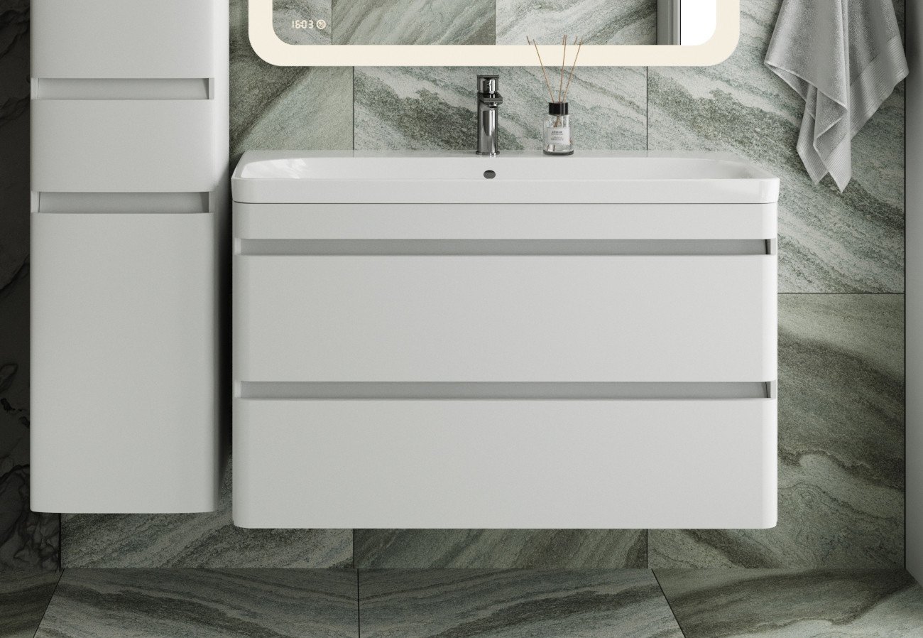 

Symbolite Тумба под умывальник Атлантика 100 Люкс Plus (подвесная, белый)