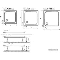 Душевой поддон Ravak Galaxy Perseus Pro Chrome 90x90 [XA047701010]