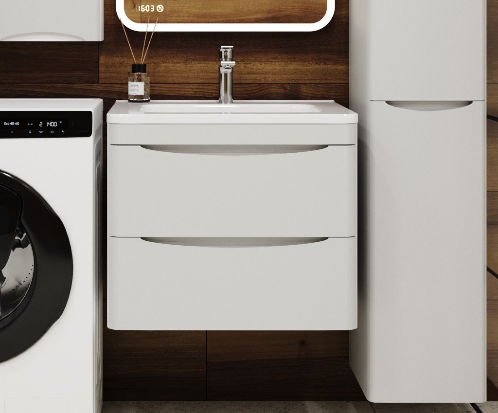 

Symbolite Тумба под умывальник Бергамо мини 60 Люкс Plus 2 ящика (подвесная, белый)