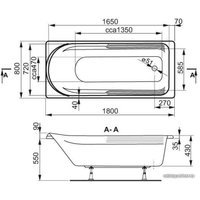 Ванна VagnerPlast Hera 180x80 (с каркасом и 2 экранами)