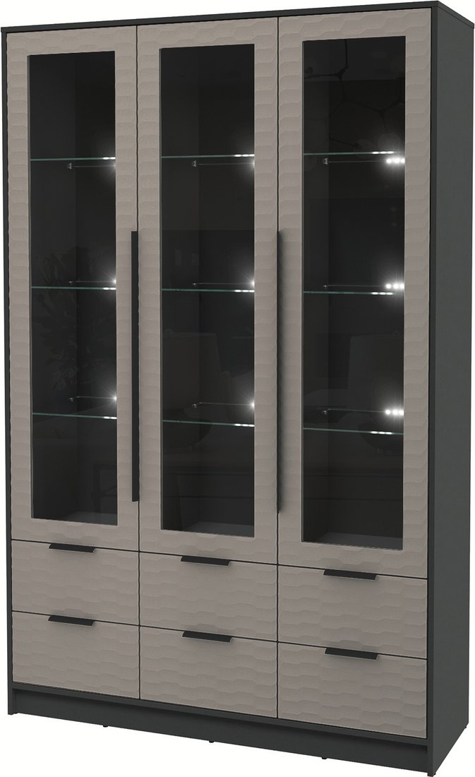 

Шкаф-витрина Интерлиния Концепт Зодиак КТ-ШВ3 с подсветкой (антрацит/луна)