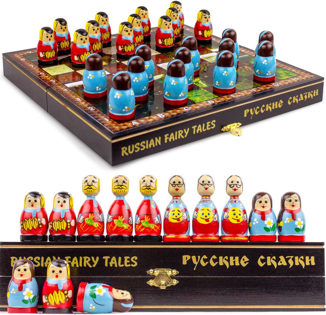 

Шахматы Брестская Фабрика Сувениров Русские сказки в виде матрешек ch_tales