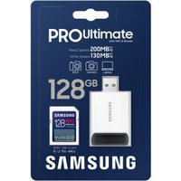 Карта памяти Samsung PRO Ultimate SDXC 128GB (с кардридером)