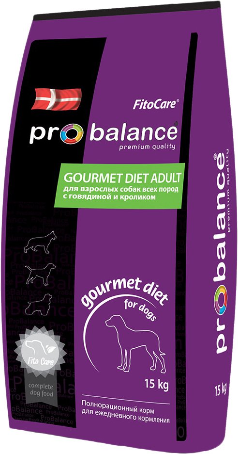 

Сухой корм для собак Probalance Gourmet Diet Adult Beef & Rabbit 15 кг