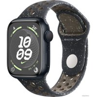 Умные часы Apple Watch Nike Series 9 41 мм (алюминиевый корпус, полуночный/полуночный, спортивный силиконовый ремешок S/M)