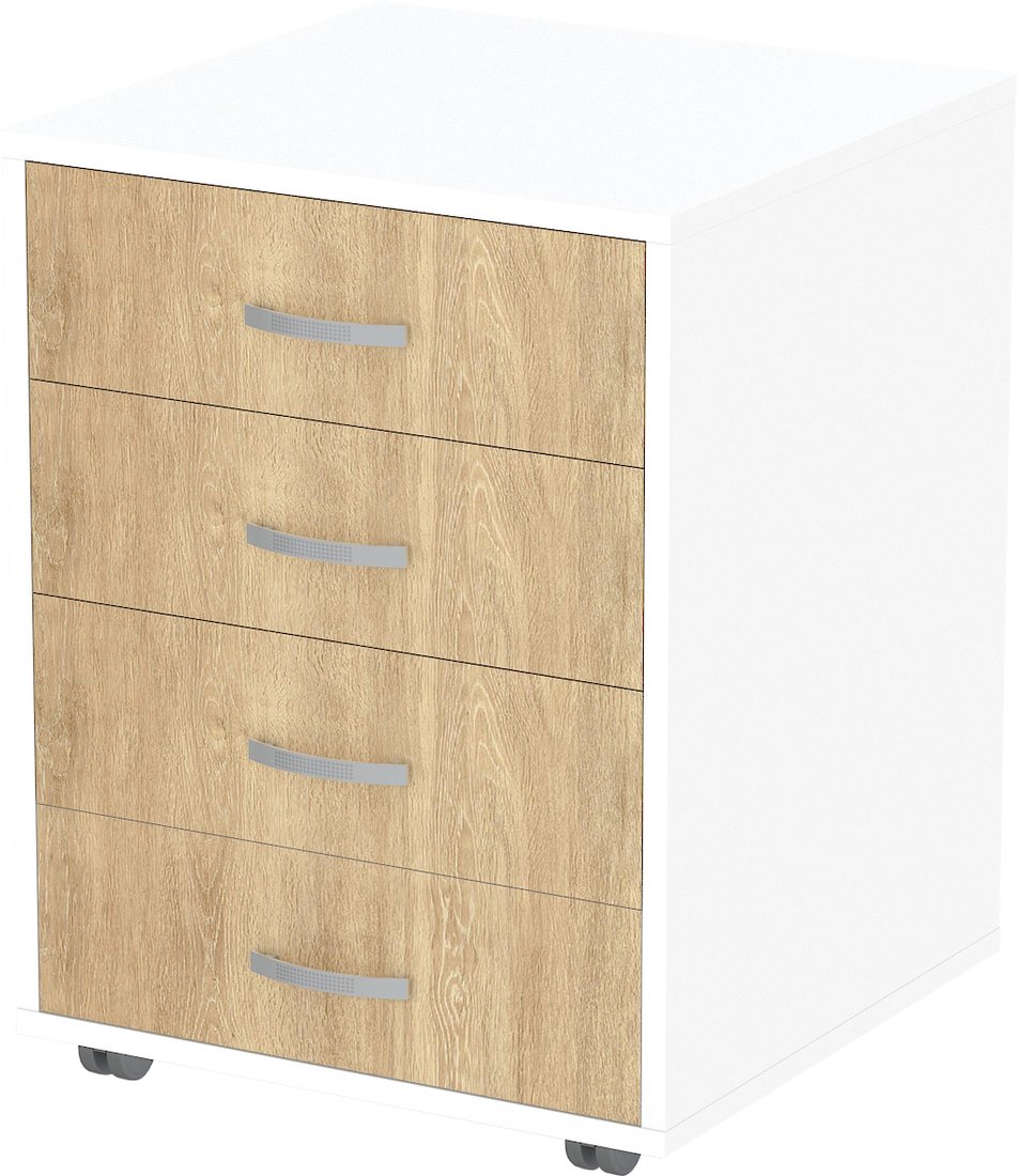 

Тумба Seven Dreams SD-253 выкатная 4 ящика (белый/дуб сонома)