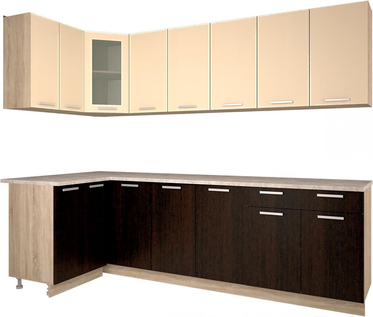 

Готовая кухня Интерлиния Мила 12x26 (ваниль/дуб венге)