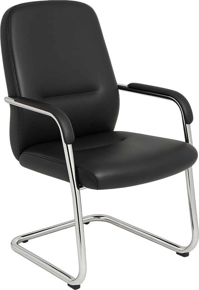 Офисный стул AksHome Vella (черная экокожа/хромированный металл)