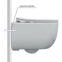 Унитаз подвесной Berges Wasserhaus Ventas Black Rimless + Visam Slim 525 EX-043324 (с сиденьем)