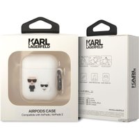 Чехол CG Mobile Karl Lagerfeld для AirPods1/2 KLACA2SILKCW (белый)