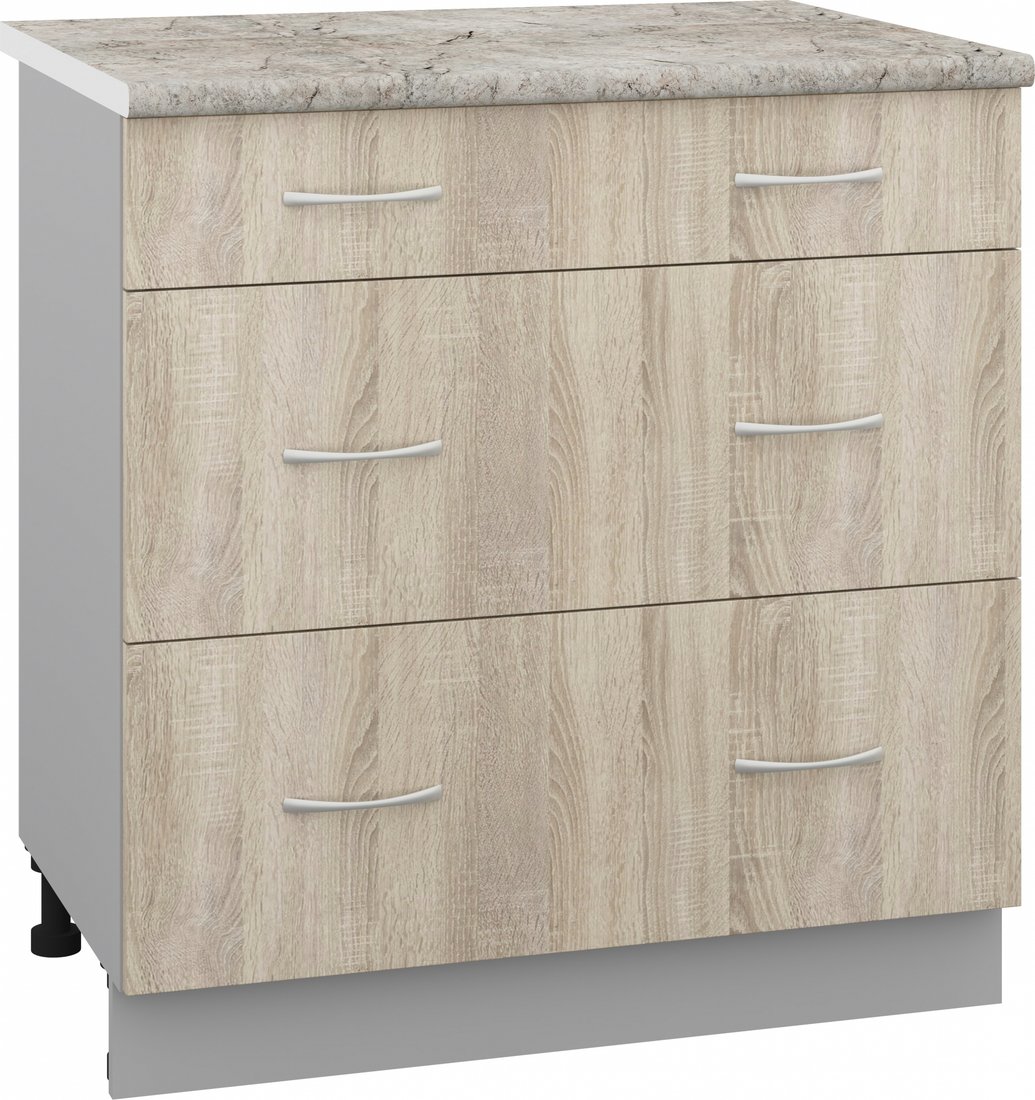 

Шкаф напольный Кортекс-мебель Корнелия Лира НШ80р3ш (дуб сонома/марсель)