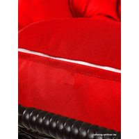 Подвесной диван M-Group Лежебока 11180206 (с коричневым ротангом/красная подушка)