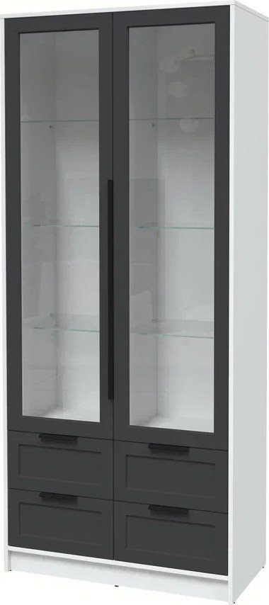 

Шкаф-витрина Интерлиния Концепт Тренд КТ-ШВ2 (белый платинум/пепел)