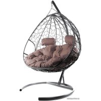 Подвесное кресло M-Group Для двоих 11450305 (серый ротанг/коричневая подушка)
