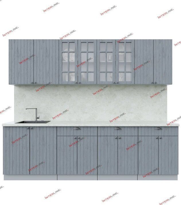

Готовая кухня Интерлиния Берес 2.6А (дуб серый/опал светлый)