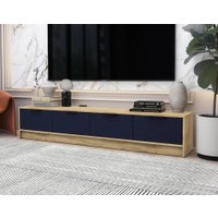 Тумба Интерлиния ТВ Концепт КТ-ТВ4-35 Техно (дуб золотой/индиго)