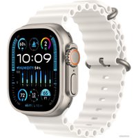 Умные часы Apple Watch Ultra 2 LTE 49 мм (титановый корпус, титановый/белый, ремешок из эластомера)