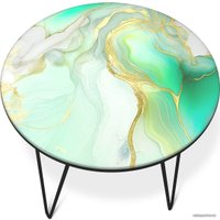 Журнальный столик Sheffilton SHT-CT27 (лазурно-голубой/черный муар)