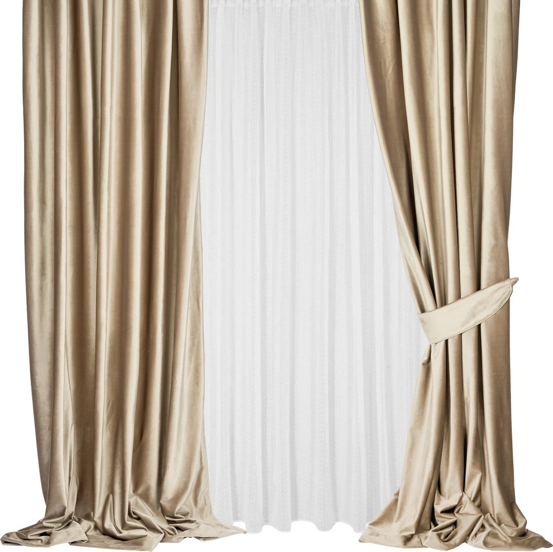 

Комплект штор Mio Tesoro Velvet 150x260 + Гардина Вуаль 300х260 (капучино, белый)