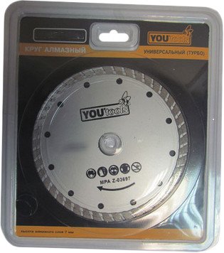 Отрезной диск алмазный  Yourtools турбо, универсальный 180 мм