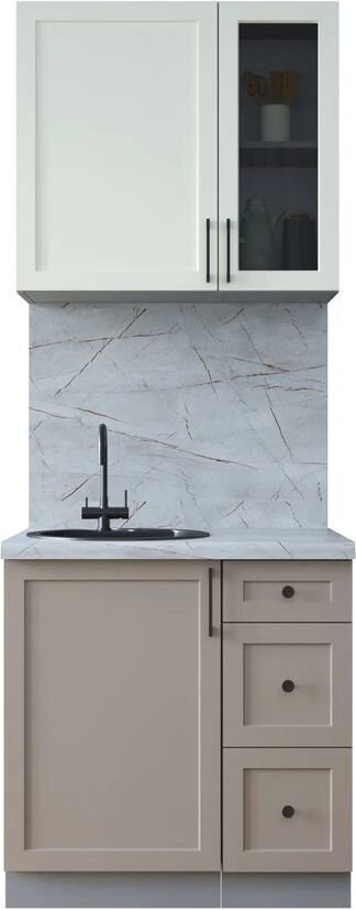 

Готовая кухня Интерлиния Тренд 0.8А (белый/луна/серый каспий)