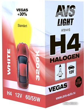 

Галогенная лампа AVS Vegas H4 12V 60/55W 1шт [A78141S]