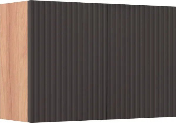 Runo Шкаф для ванной Соренто 60x30/Тренто 60x30 вертикаль (крафтовый дуб/графит)