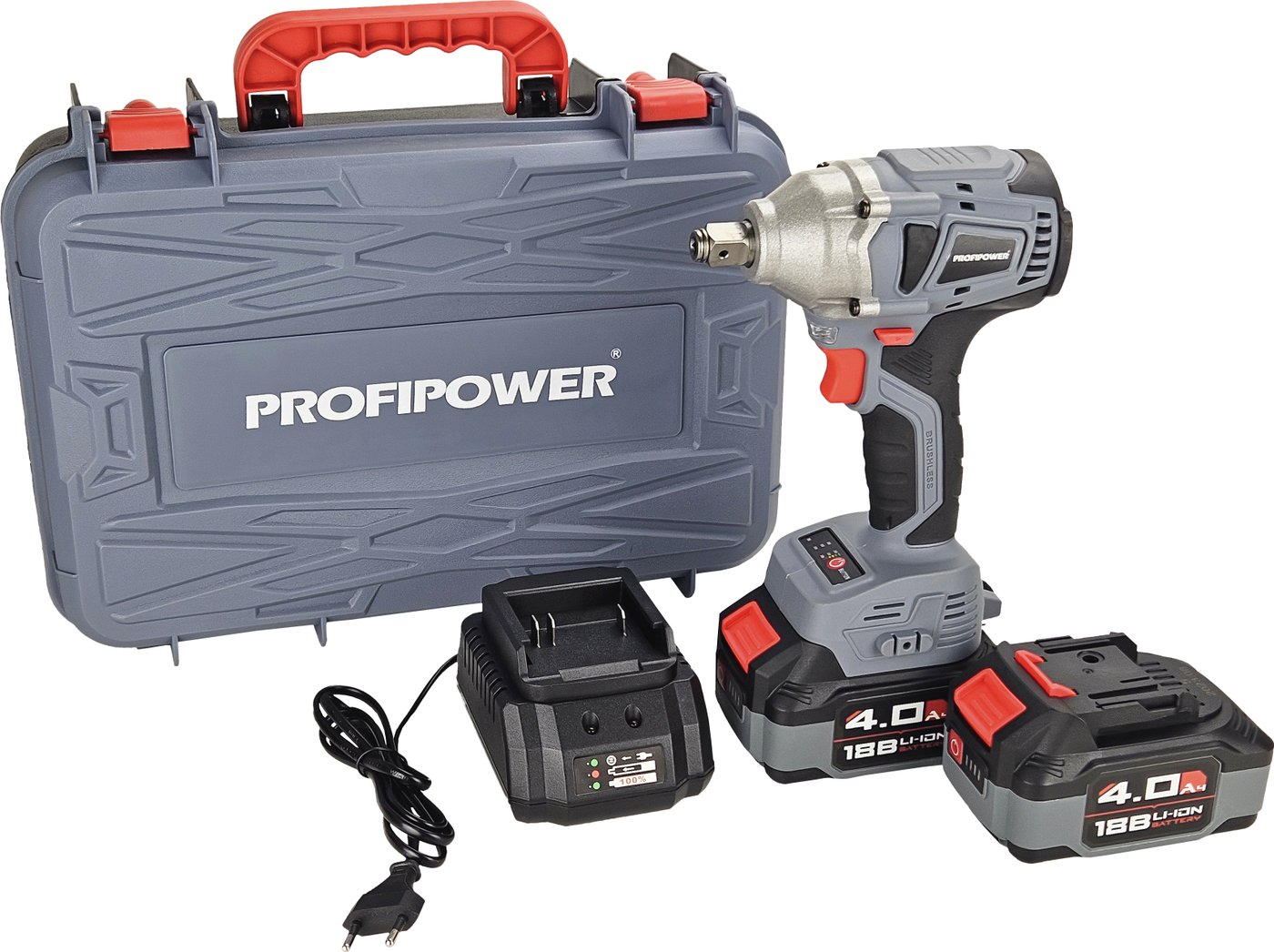 

Гайковерт Profipower MKDTW-18B E0081 (с 2-мя АКБ, кейс)