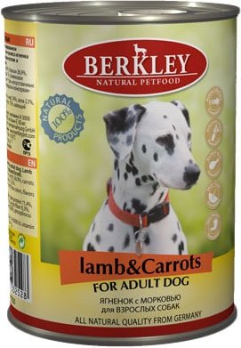 

Консервированный корм для собак Berkley с ягненком и морковью 400 г