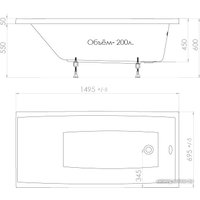 Ванна Triton Джена 150x70