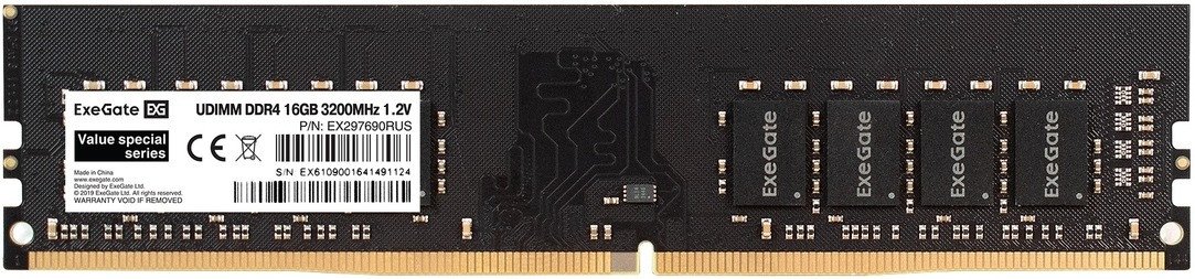 Оперативная память ExeGate Value Special 16GB DDR4 PC4-25600 EX297690RUS