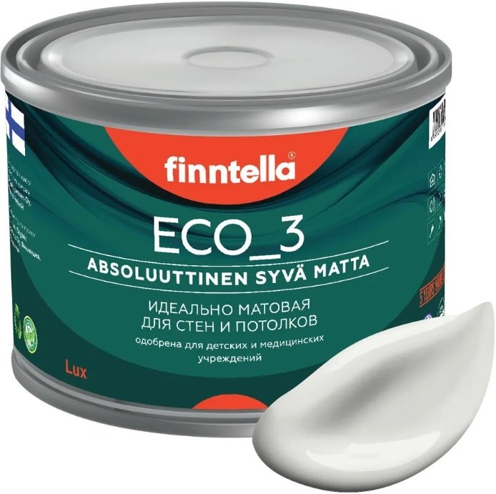 

Краска Finntella Eco 3 Wash and Clean Pilvi F-08-1-3-LG81 2.7 л (темно-белый)